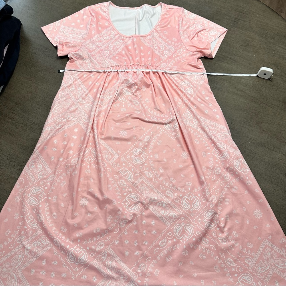 Pink Paisley Maternity Dress
